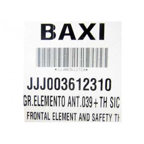 3612310 Элемент передний с термостатом безопасности,  Baxi