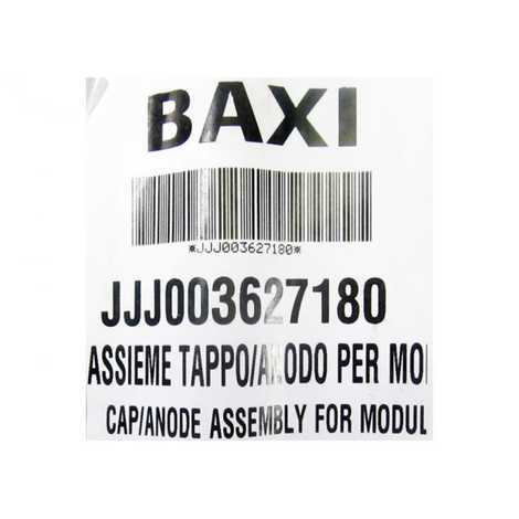 3627180 Анод магниевый d26x365 с пробкой 3/4нр,  Baxi