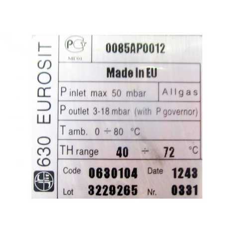 5310120 Клапан газовый eurosit,  Baxi