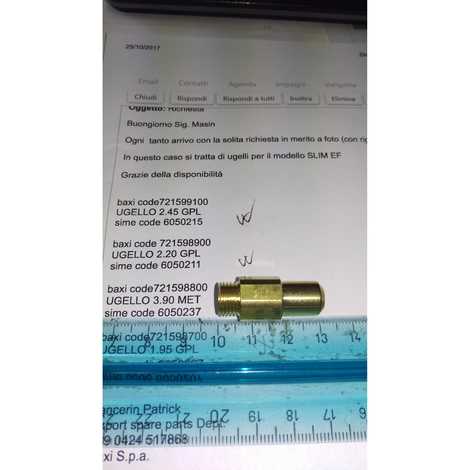 721598800 Форсунка ø3,90для природного газа,  Baxi