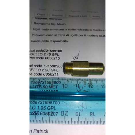 721598900 Форсунка ø2,20для сжиженного газа,  Baxi