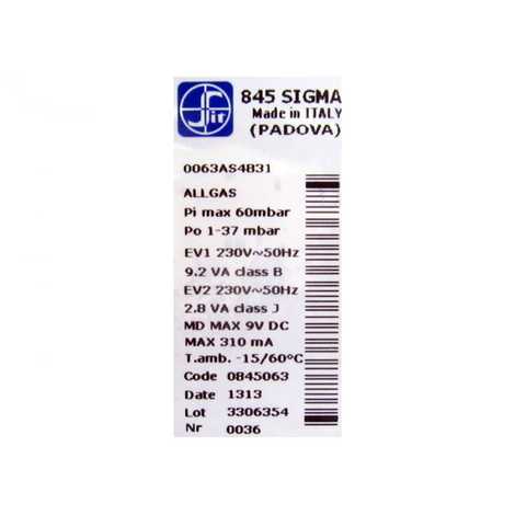 5658830 Клапан газовый (sit 845063 sigma),  Baxi