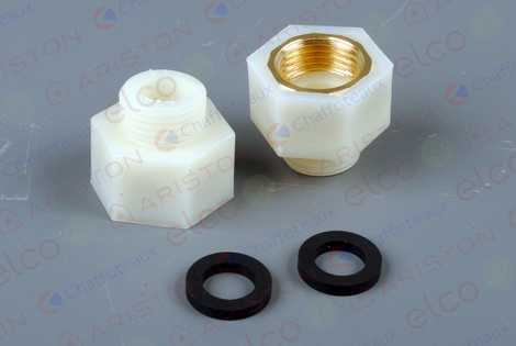 65116403 КОМПЛЕКТ ПЕРЕХОДНИКОВ ДИЭЛЕКТРИЧ. 1/2″ (2 шт),  Ariston